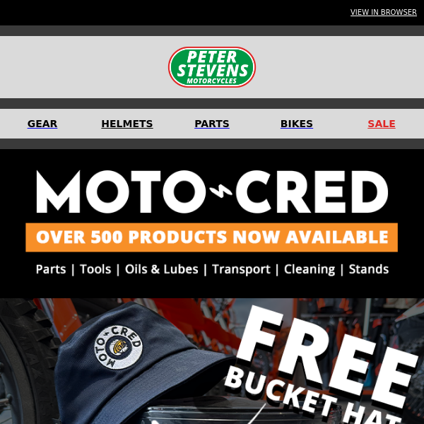 MOTO-CRED - Over 500 Products + FREE Bucket Hat Up For Grabs  - SHOP NOW