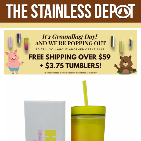 FREE SHIPPING + $3.75 tumblers inside 😱