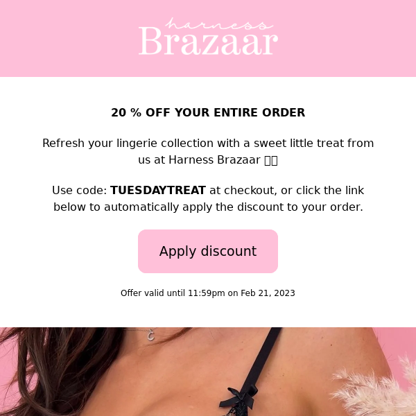 20% off your entire order today! 💕