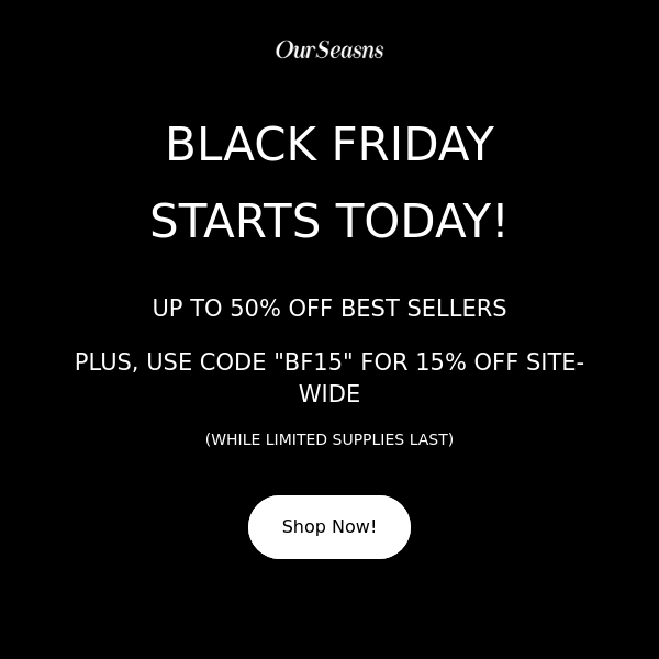 UP TO 50% OFF BEST SELLERS