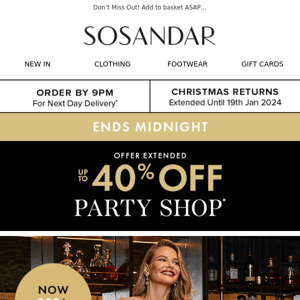 FINAL HOURS! Up To 40% Off Party Shop Ends MIDNIGHT