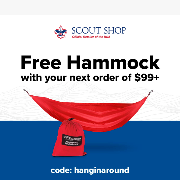 Grab a Free Hammock with Your Purchase of $99+