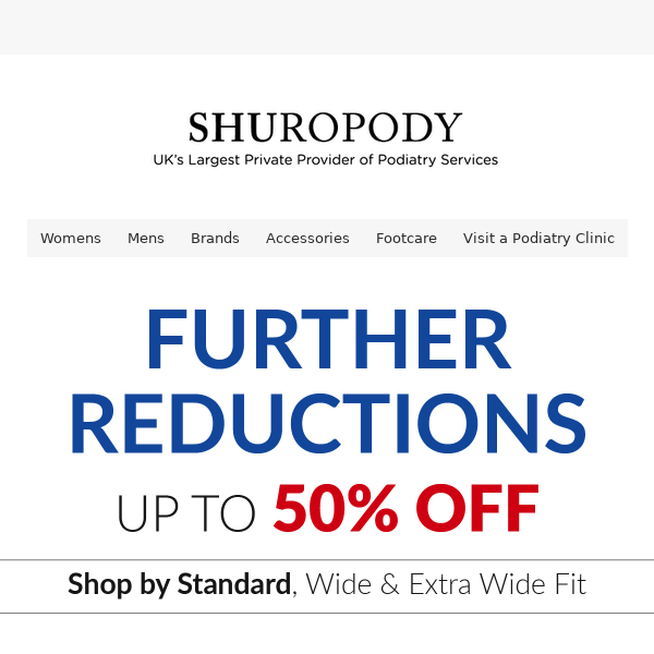 SHOP SALE BY FIT: Up to 50% off standard, wide, extra wide