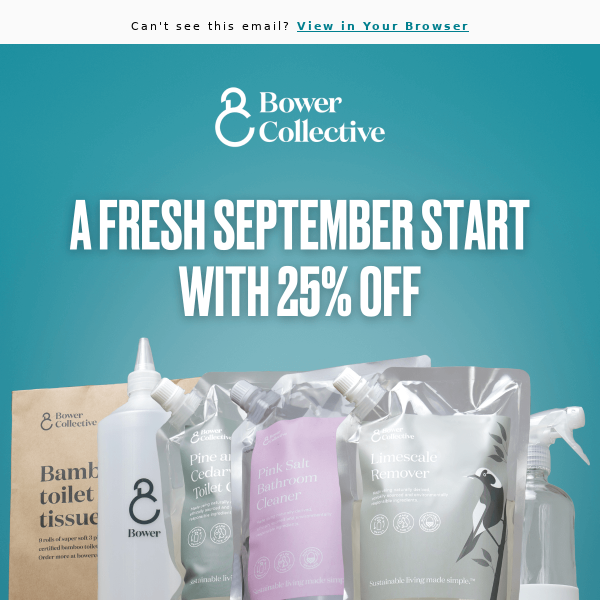 A fresh September start with 25% OFF