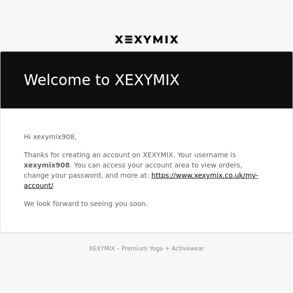 Your XEXYMIX account has been created!