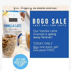 Last Chance: ☕️ Vanilla Latte BOGO Sale