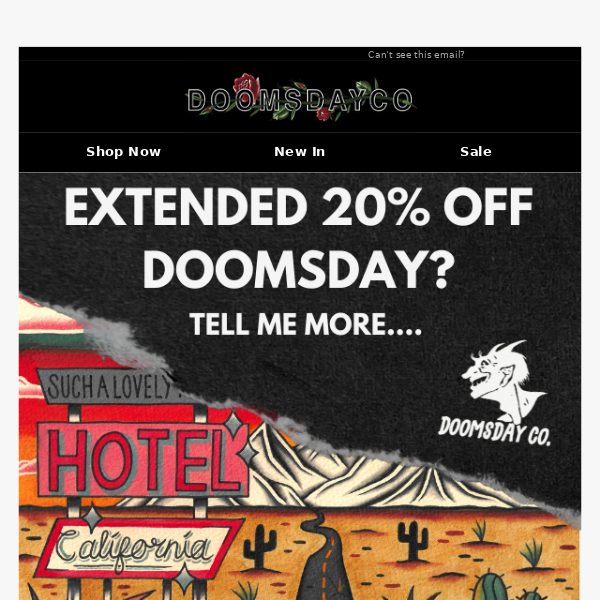 Extended 20% Off Doomsday? Help Us Out Here...