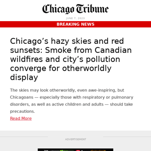 Chicago’s hazy skies and red sunsets: Smoke from Canadian wildfires and city’s pollution converge for otherworldly display