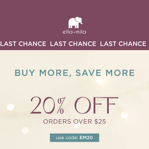 Last chance to save 25% and get free gifts!