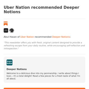 Uber Nation recommended Deeper Notions