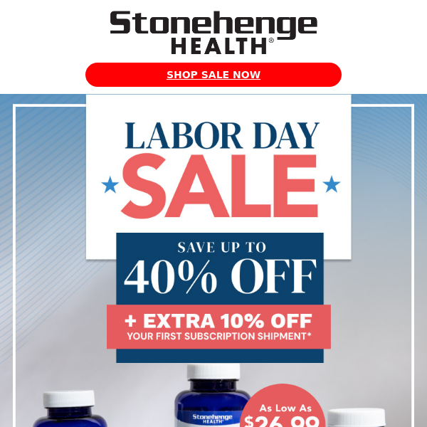 😎 Stonehenge Health, Are you ready for Fall? (Labor Day Savings start now)
