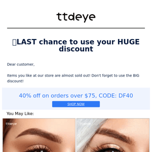 📣LAST chance to use your HUGE discount