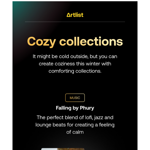Artlist.io, give the gift of coziness this January with themed assets