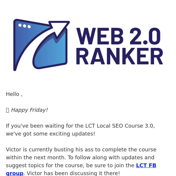 Waiting for LCT's Local SEO Course 3.0? We've Got an Update.