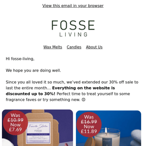 Fosse Living, We've Extended Our Sale! 😱