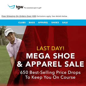 Last Day! Shoe & Apparel Sale + 9 Exclusive Price Drops On PING Bags
