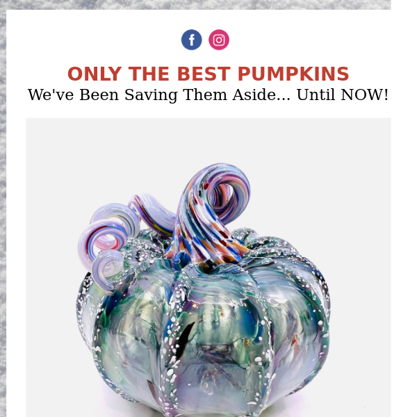 Only The Best Pumpkins! We've Been Saving Them Aside... Until NOW!