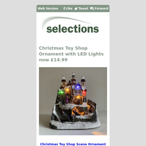 Christmas Toy Shop Ornament with LED Lights now £14.99