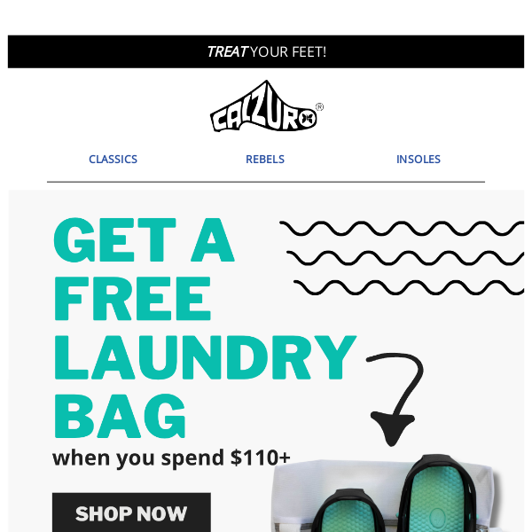 Level up Your Clog Cleaning: FREE Calzuro Laundry Bag when you spend $110+ 💙
