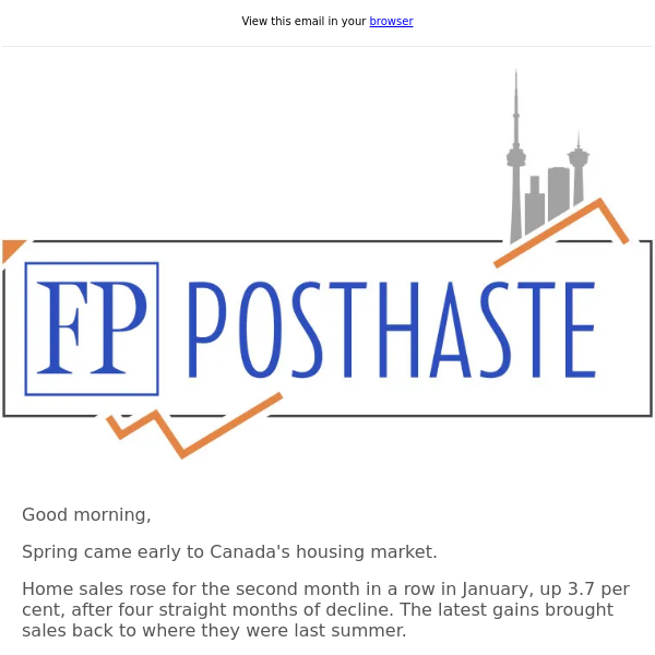 Posthaste: Canada's housing correction has likely run its course, say economists