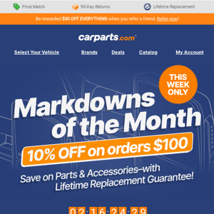 (Markdowns of the Month) Get 10% OFF on Select Parts & Accessories 🔧