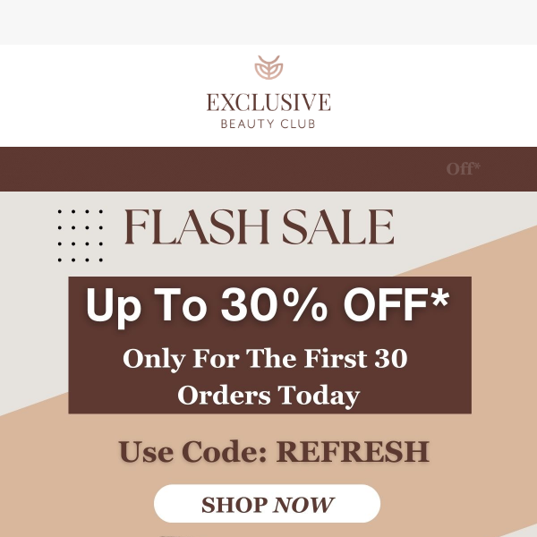 Flash Sale ⚡ Up to 30% Off
