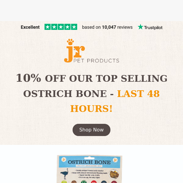 LAST 48 HOURS | 10% Off Ostrich Bone