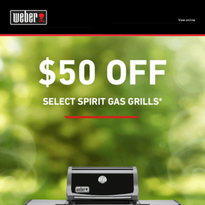 Save $50 on select Spirit gas grills!