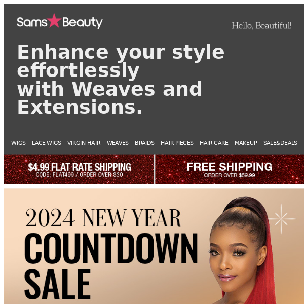 💥D-3, New Year Countdown Sale on Weave & Extensions  Open Now!