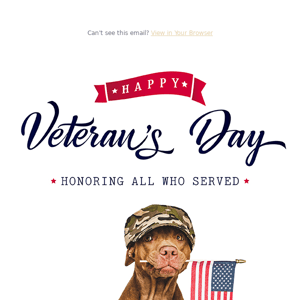 🇺🇸 Veterans Day Deals Up To 40% Off 🐶