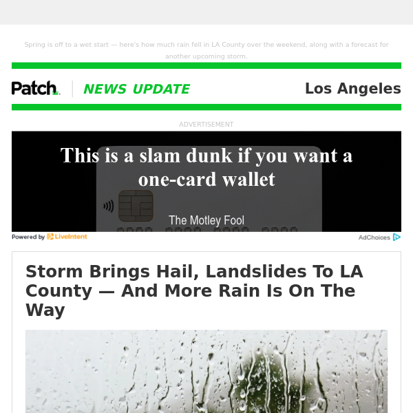 Storm Brings Hail, Landslides To LA County — And More Rain Is On The Way (Mon 4:12:54 PM)