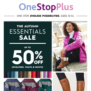 Save up to 50% on fall sweater, coats and boots