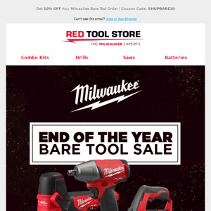 48 Hours Only! End of Year Milwaukee Bare Tool Sale