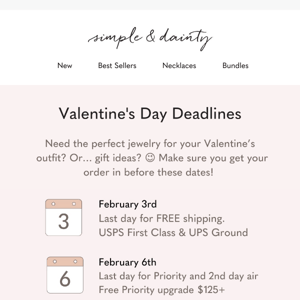 Valentine's Day deadlines 📅