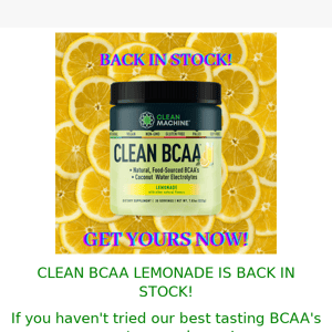 Time to restock on your fave! Lemonade BCAA is back