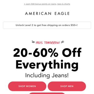 2 days left to shop 20-60% off EVERYTHING