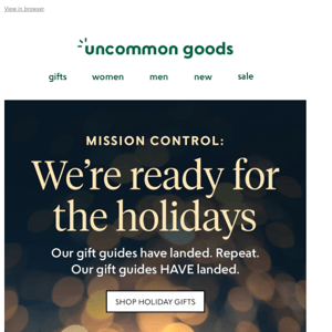 Mission control: We're ready for the holidays