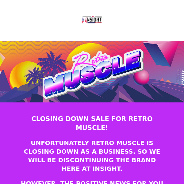 RETRO MUSCLE CLEARANCE SALE!!