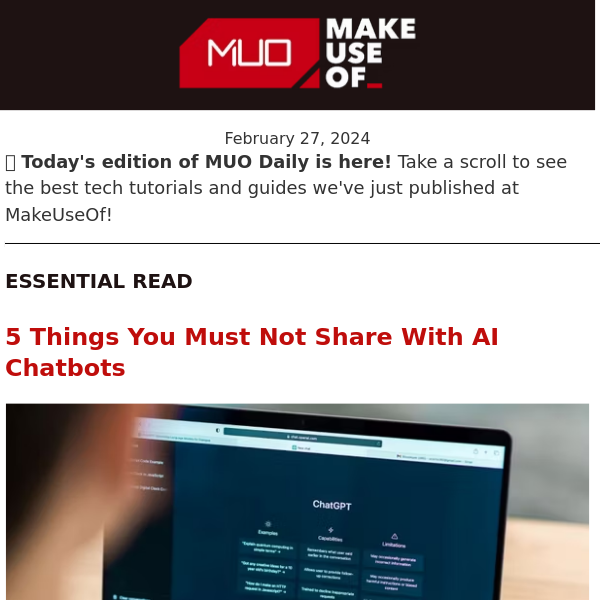 🤖‼ Talking to AI Chatbots? Don't Share These Five Things