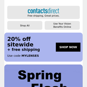 Get 20% Off in The Spring Flash Sale