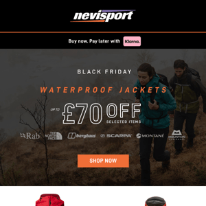 Black Friday 💥 Up to £70 Off Waterproof Jackets
