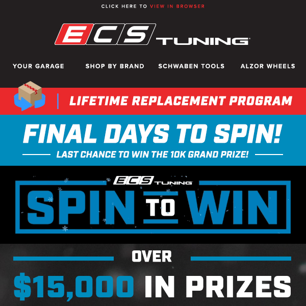 Final Days To Spin For Over $15,000 In Prizes