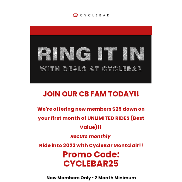 Cyclebar promotions store