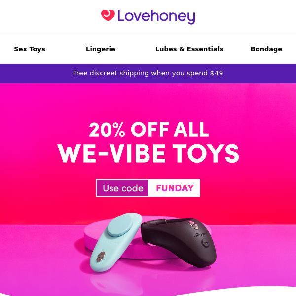 Today only! 20% off all We-Vibe Toys ☀️ - Lovehoney