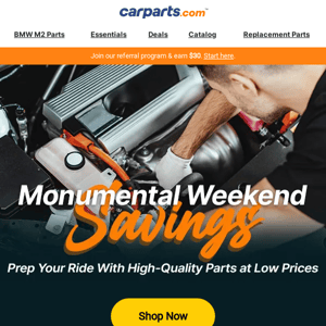 Car Parts, Prep Your Ride for the Weekend (Monumental Deals Inside!) 🚗