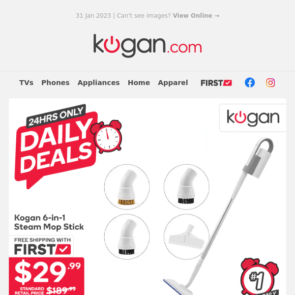 Daily Deals: 6-in-1 Steam Mop, Magnetic Spin Bike & More