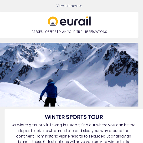 Where to enjoy winter sports in Europe ⛷️