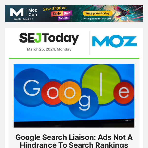 Google Search Liaison: Ads Not A Hindrance To Search Rankings