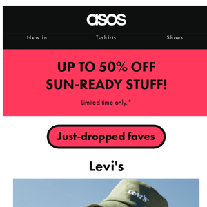 Up to 50% off sun-ready stuff 🌞