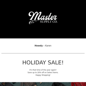 Master Supply Co   -   Holiday Season Sale